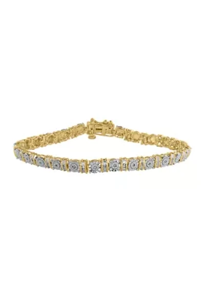 1/5 ct. t.w. Diamond Bracelet in Gold Over Sterling Silver 