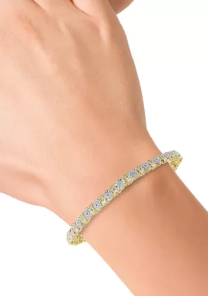 1/5 ct. t.w. Diamond Bracelet in Gold Over Sterling Silver 