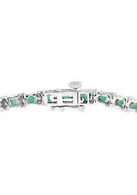 2.99 ct. t.w. Emerald and 1/5 ct. t.w. Diamond Tennis Bracelet in Sterling Silver