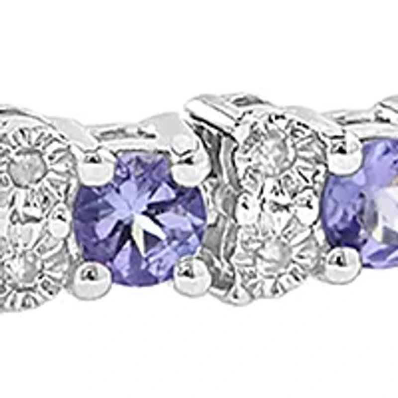 Silver Diamond Tanzanite Bracelet 