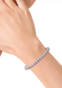 Silver Diamond Tanzanite Bracelet 