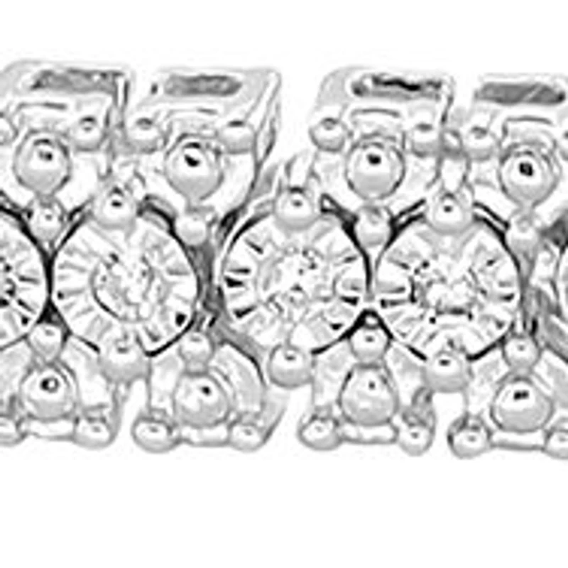Sterling Silver 1/2 ct. t.w. Miracle Set Diamond Tennis Bracelet 