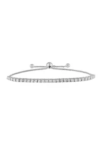 Sterling Silver 1/4 ct. t.w. Diamond Miracle Set Bolo Bracelet