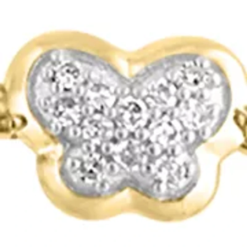 Gold Over Silver Diamond Bracelet 