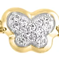 Gold Over Silver Diamond Bracelet 