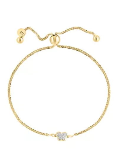 Gold Over Silver Diamond Bracelet 
