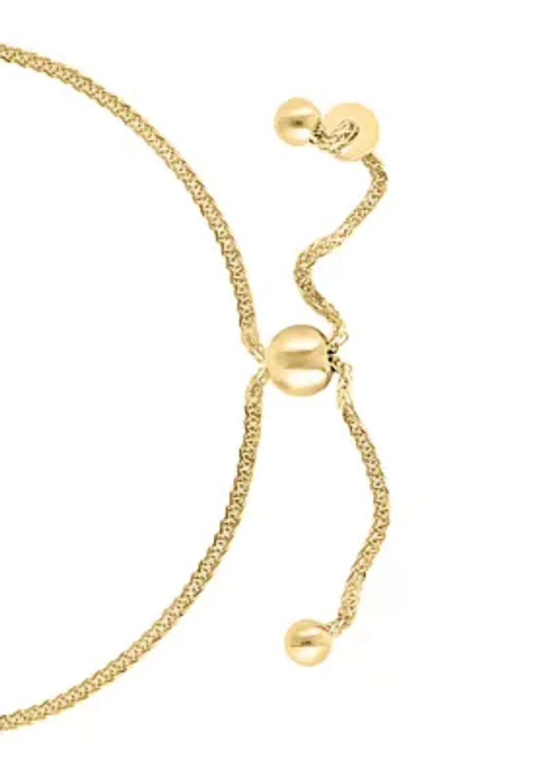 Gold Over Silver Diamond Bracelet 