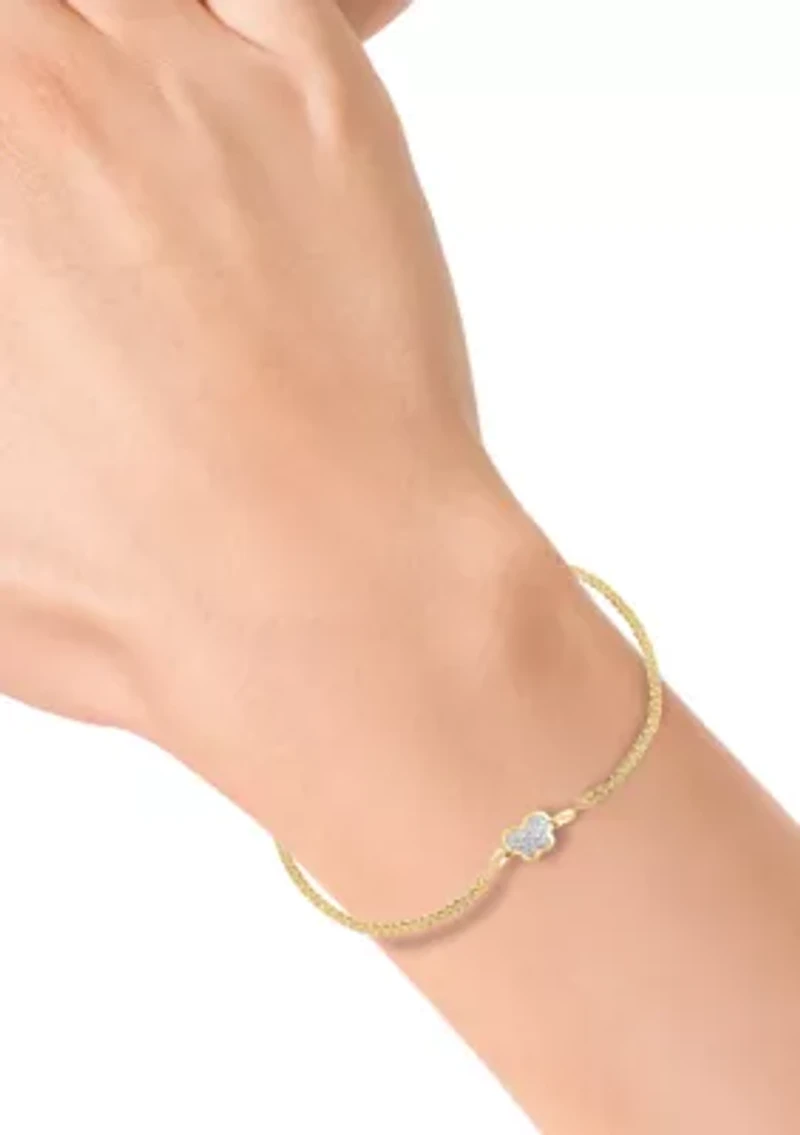 Gold Over Silver Diamond Bracelet 