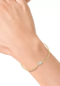 Gold Over Silver Diamond Bracelet 