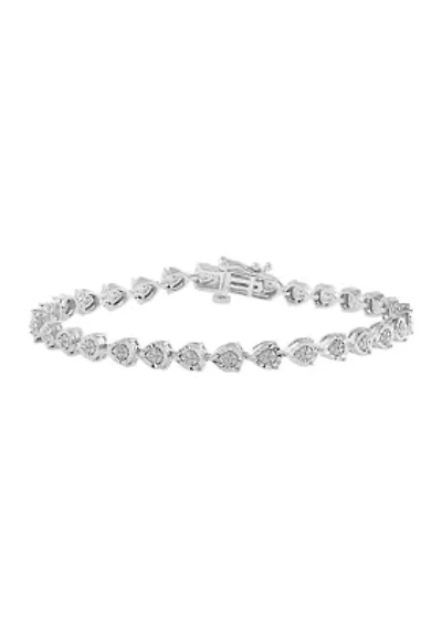 1/4 ct. t.w. Diamond Miracle Set Bangle Bracelet in Sterling Silver