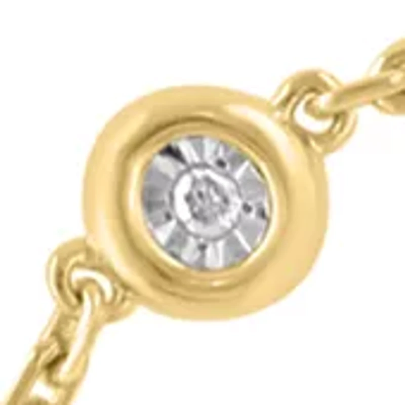 Miracle Set Diamond Station Bracelet in Gold-Plated Sterling Silver 