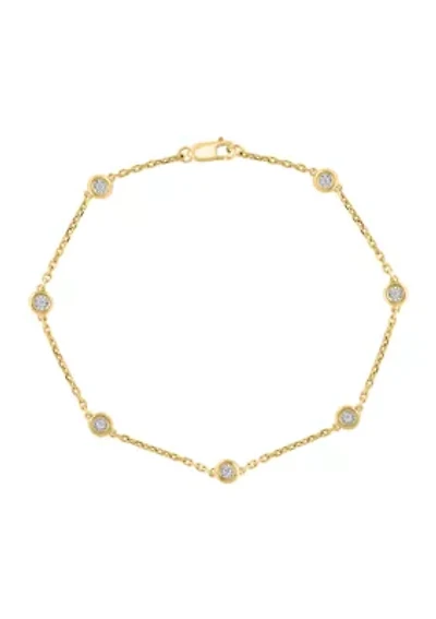 Miracle Set Diamond Station Bracelet in Gold-Plated Sterling Silver 