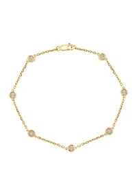 Miracle Set Diamond Station Bracelet in Gold-Plated Sterling Silver 