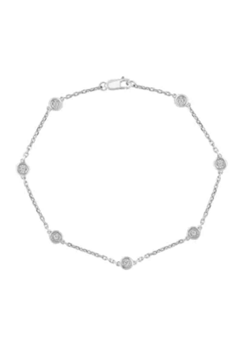 Miracle Set Diamond Station Bracelet in Sterling Silver 