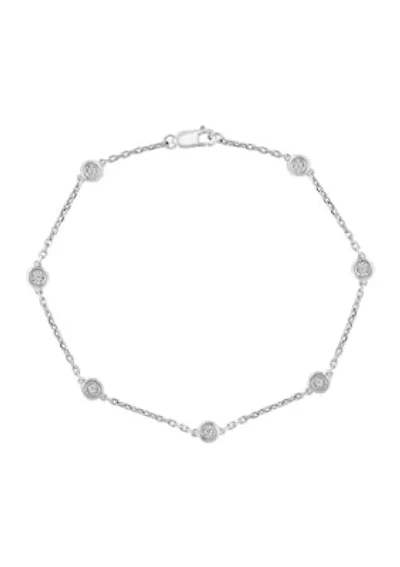 Miracle Set Diamond Station Bracelet in Sterling Silver 