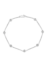 Miracle Set Diamond Station Bracelet in Sterling Silver 