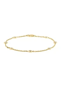 1/10 ct. t.w. Diamond Station Illusion Bracelet in Gold Plated Sterling Silver