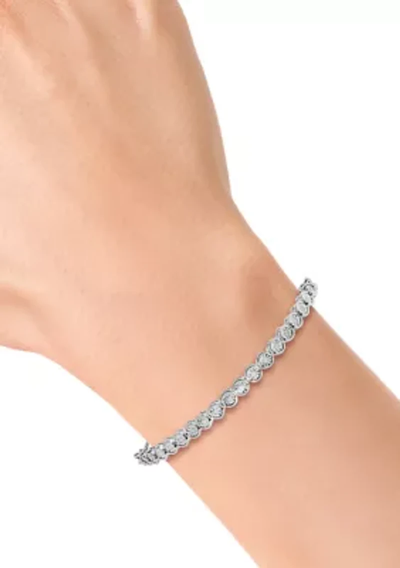 Sterling Silver Diamond Bracelet 