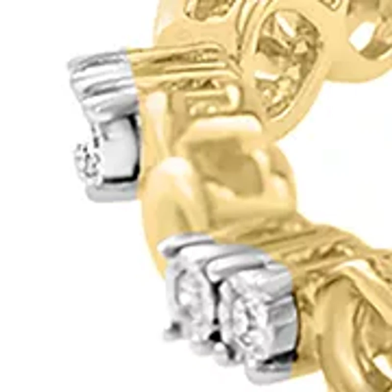 Silver 14K Yellow Gold Plated Diamond Bracelet 