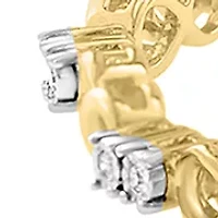 Silver 14K Yellow Gold Plated Diamond Bracelet 