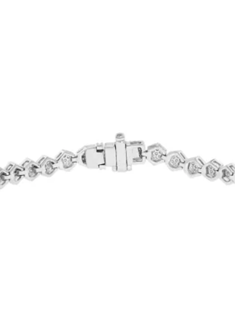 Sterling Silver 1 Count Diamond Tennid  Bracelet