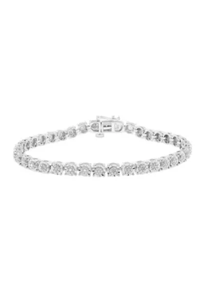 Sterling Silver Diamond Tennis Bracelet 