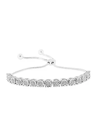 Sterling Silver Diamond Bolo Bracelet