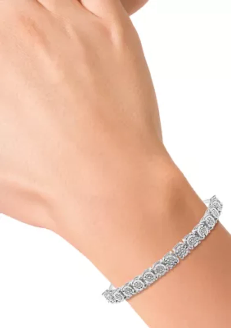 Sterling Silver Diamond Bolo Bracelet