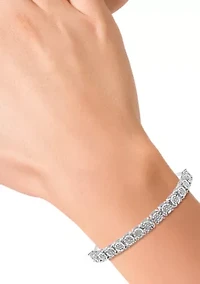 Sterling Silver Diamond Bolo Bracelet