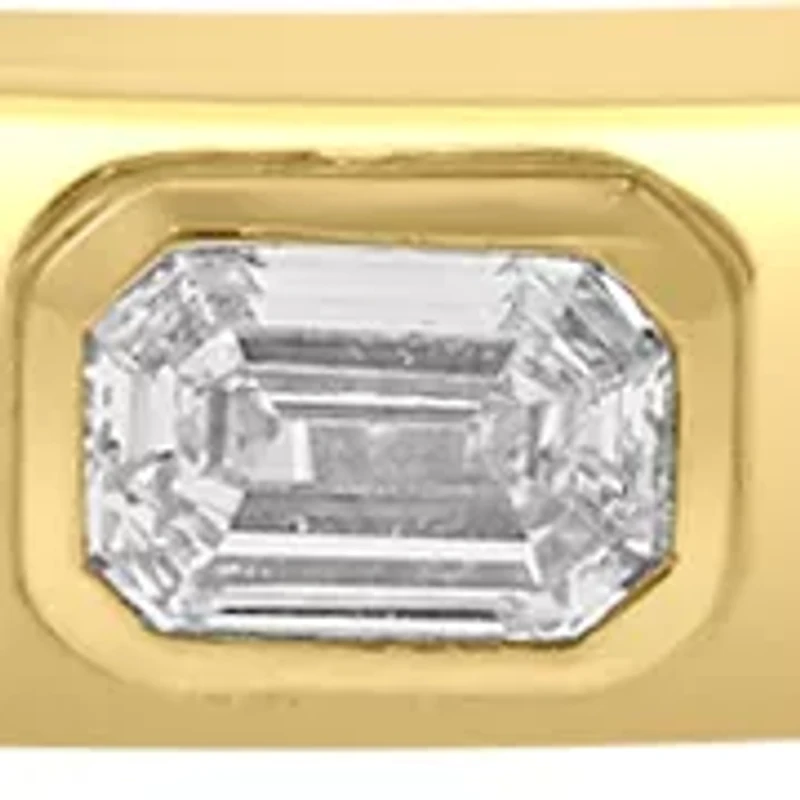 14K Yellow Gold Lab Grown Diamond Bangle 