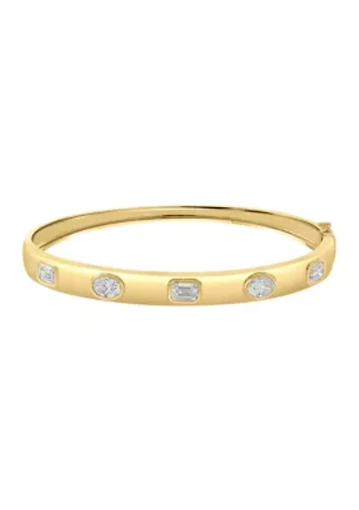 14K Yellow Gold Lab Grown Diamond Bangle 