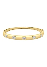14K Yellow Gold Lab Grown Diamond Bangle 