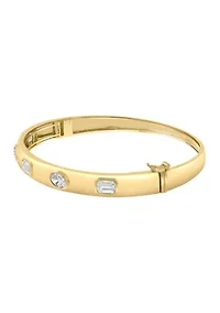 14K Yellow Gold Lab Grown Diamond Bangle 