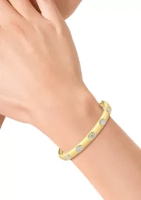 14K Yellow Gold Lab Grown Diamond Bangle 