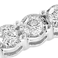 Diamond Bangle Bracelet in Sterling Silver