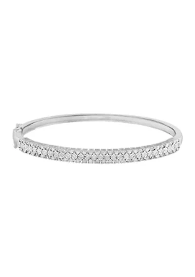 3/4 ct. t.w. Diamond Bangle Bracelet in Sterling Silver