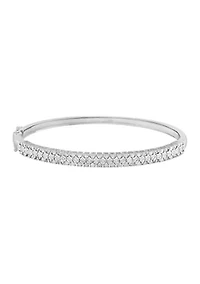 3/4 ct. t.w. Diamond Bangle Bracelet in Sterling Silver