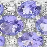 Sterling Silver Diamond, Tanzanite Bangle