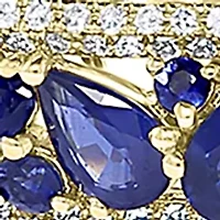 1.16 ct. t.w. Sapphire, 7.16 ct. t.w. Diamond Bangle Bracelet in 14K Yellow Gold