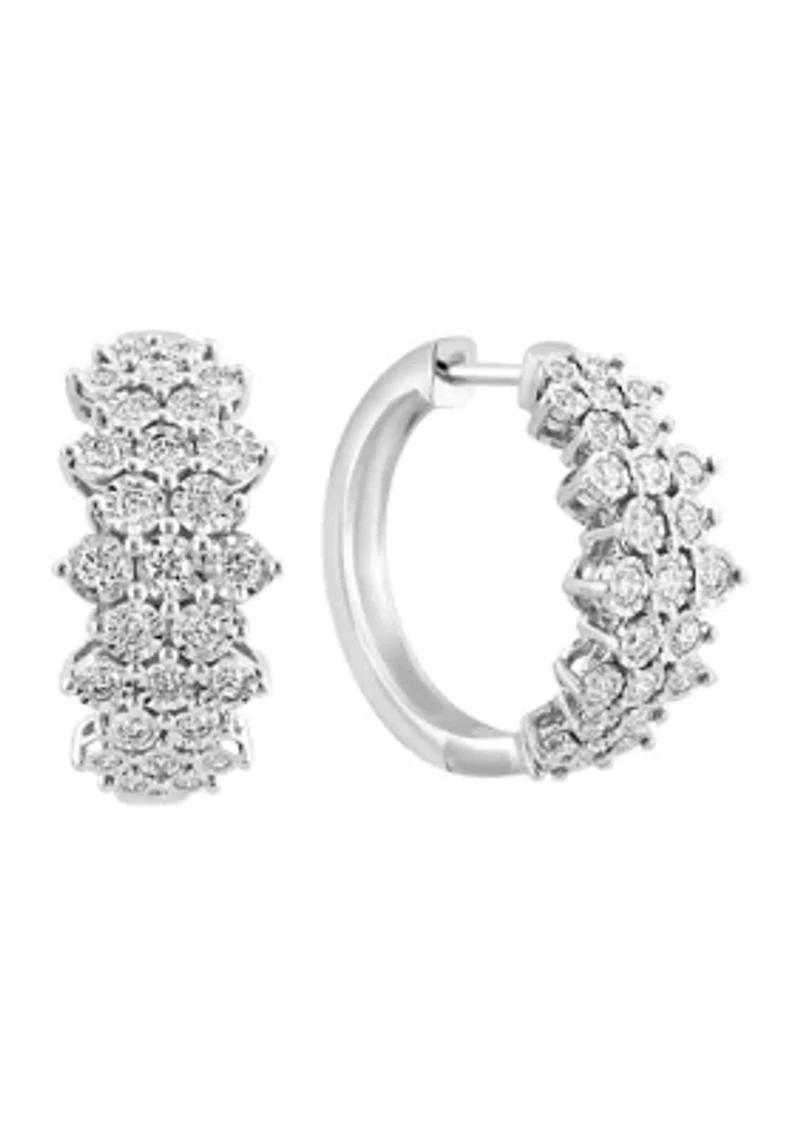 Lab Grown Diamond Miracle Set Earrings in Sterling Silver