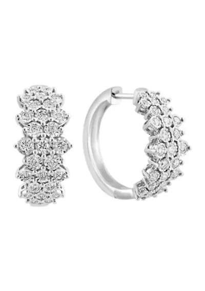 Lab Grown Diamond Miracle Set Earrings in Sterling Silver
