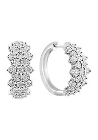 Lab Grown Diamond Miracle Set Earrings in Sterling Silver