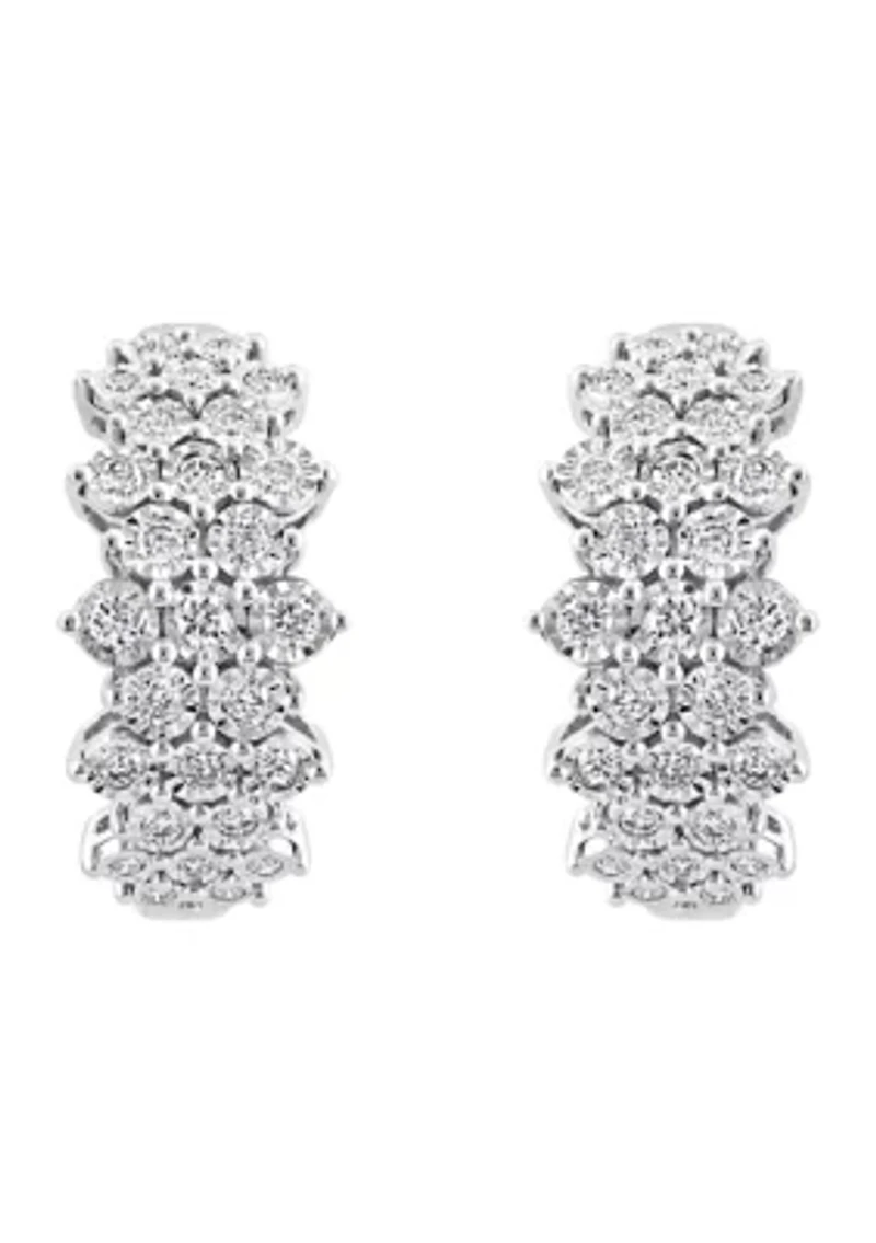 Lab Grown Diamond Miracle Set Earrings in Sterling Silver