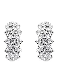 Lab Grown Diamond Miracle Set Earrings in Sterling Silver