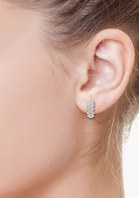 Lab Grown Diamond Miracle Set Earrings in Sterling Silver