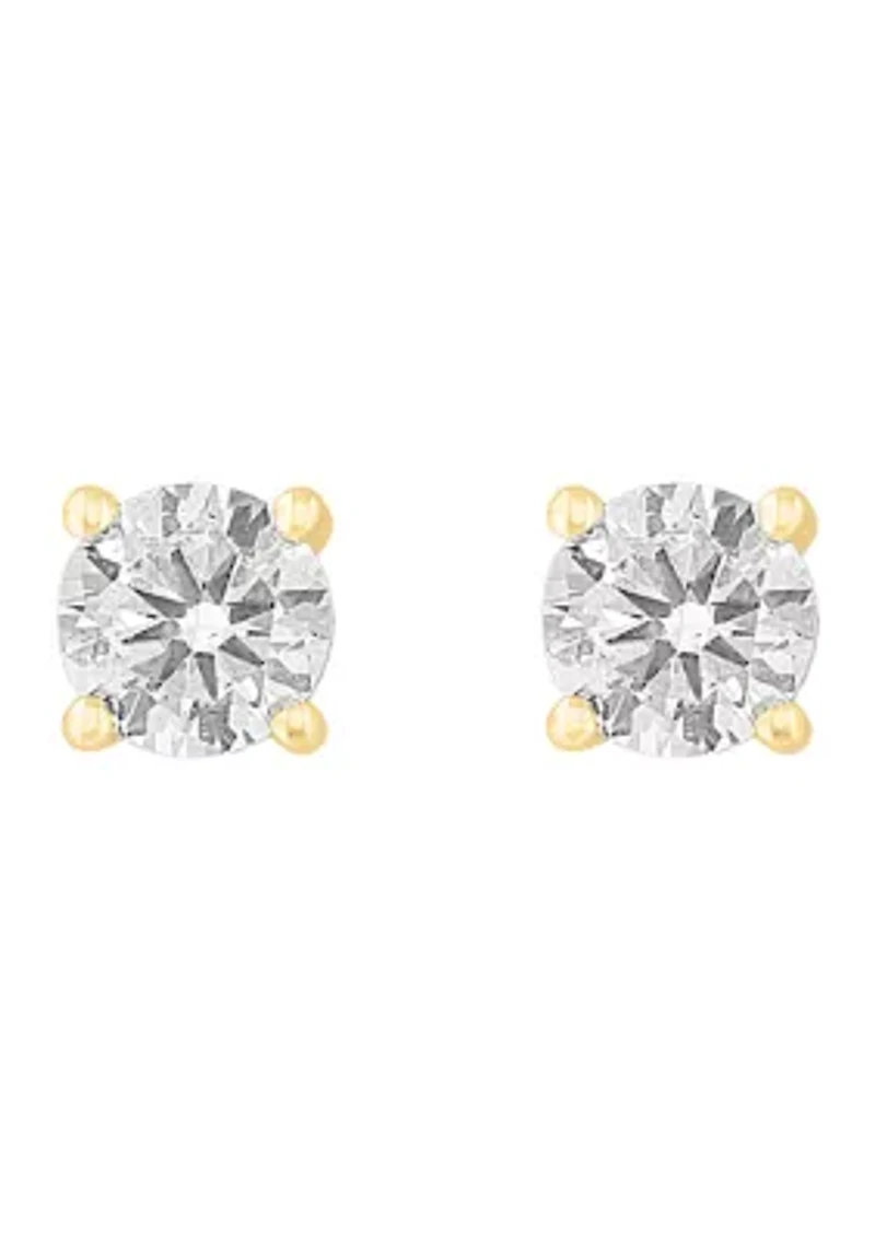 Lab Created 1 ct. t.w. Lab Grown Diamond Stud Earrings in Yellow Gold