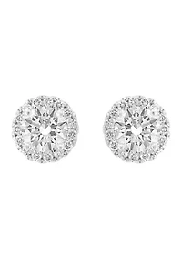 Lab Created 14K White Gold Lab Grown Diamond Earrings (With 3/4 ct. t.w. Center Size) 