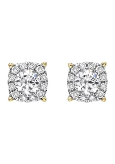 Lab Created Diamond Earrings in 14K Yellow Gold