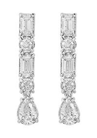  14K  White Gold Lab Grown Diamond Earrings 