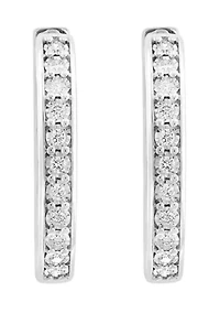 1/2 ct. t.w. Lab Grown Diamond Hoop Earrings in Sterling Silver
